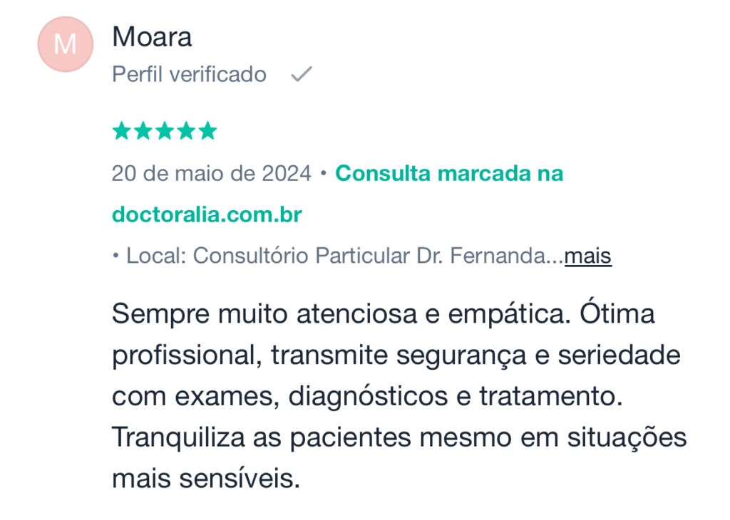 Comentários sobre Fernanda Beatriz, sou ginecologista e obstetra em Belo Horizonte