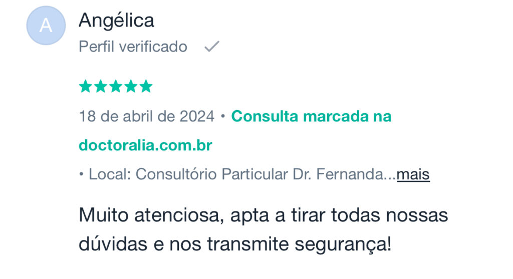 Comentários sobre Fernanda Beatriz e sou médica ginecologista e obstetra em Belo Horizonte