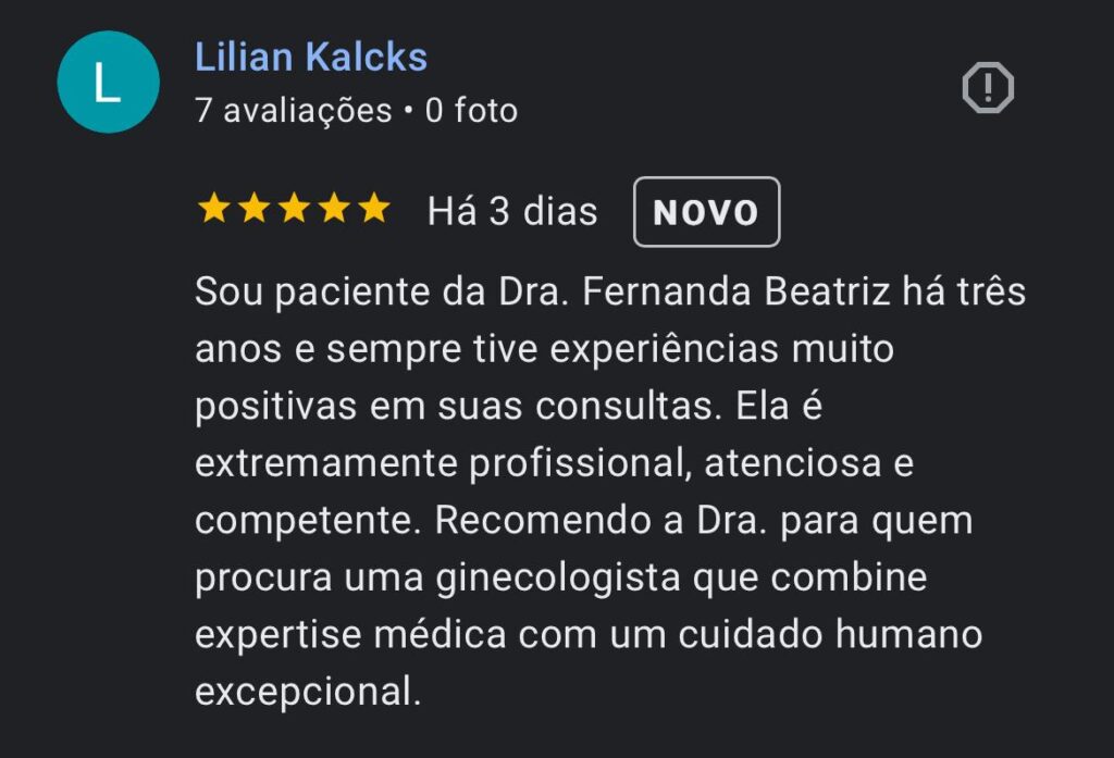 Comentários sobre a consulta da Dra Fernanda Beatriz