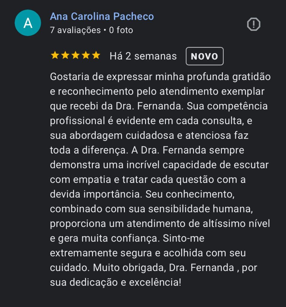 Comentários sobre Dra Fernanda Beatriz